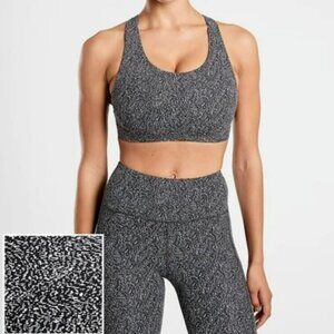 Athleta Ultimate Textured Bra Size XS D DD Black & White Racerback NWT